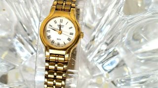 Vintage Seiko Sx V401 - 0091 Gold Tone Quartz Analog Ladies Watch (979)