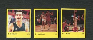 1987 - 88 Panini Supersport 3 Basketball Cards Divac Oscar Schmidt Drazen Petrovic