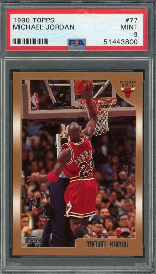 Michael Jordan Chicago Bulls 1998 Topps Basketball Card 77 Graded Psa 9