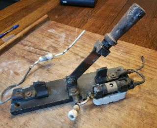 Antique Copper Antenna Ground Knife Switch Throw Switch Frankenstein Steampunk