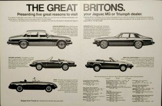 1980 Jaguar Xj - S Series Iii Triumph Spitfire Mgb Tr7 Convert Vintage Print Ad