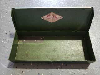 Vintage S - K Tools Metal Socket Case/box 7 " Long X 2 3/4 " X 1 1/8 " Tall.