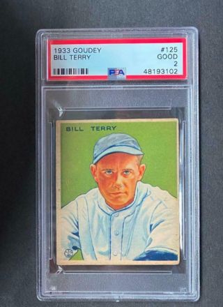 1933 Goudey 125 Bill Terry Psa 2 - York Giants