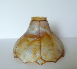 Bournique Kokomo Carmel Slag Glass Arts & Crafts Lamp Ceiling Fixture Shade 1