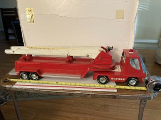 Vintage Metal Fire Truck Engine Co.  Nylint Aerial Hook & Ladder 30 Inches Rare