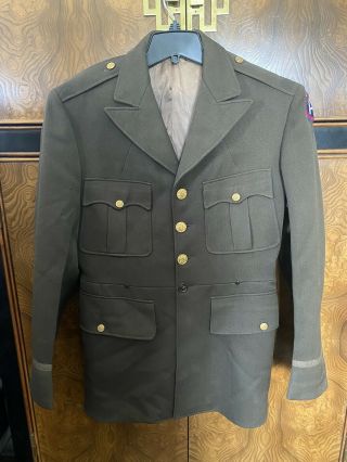 Vtg Named 1943 Wwii Ww2 Us Army Dress Green Uniform Jacket Officers Medium