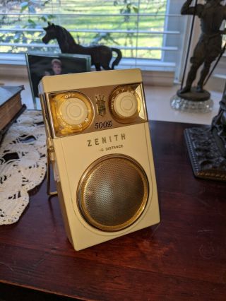 Vintage 1950s Zenith Royal 500 Antique Eames Era Transistor Radio Plays Great