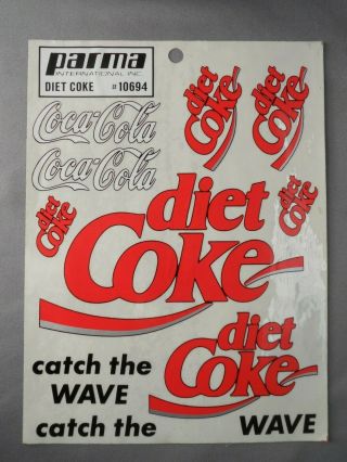 Vintage Parma 10694 Diet Coke Decal Sticker Sheet Nos Complete