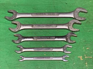 Vintage Craftsman 5 Pc =vv= Sae Open End Wrench Set Forged In Usa 1/4 " To 3/4”