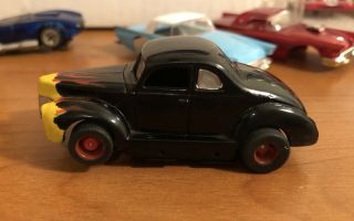 VTG Tyco 440X2 ‘40 Ford Coupe w/Rare Small Front Wheel Wells in Black w/Flames 3
