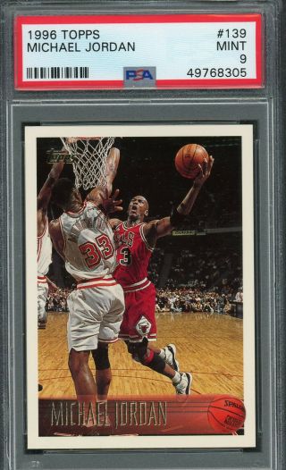 Michael Jordan Chicago Bulls 1996 Topps Basketball Card 139 Graded Psa 9