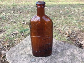 Vintage Warners Safe Kidney & Liver Cure Bottle Medium Amber Estate Find