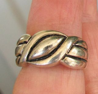 Vintage Estate 925 Sterling Silver Chunky Cigar Band Ring 4.  5 Grams Size 6.  5
