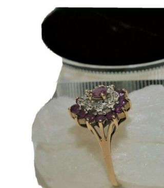Antique 9ct Gold Ring Hallmarked With Pink & Clear Stones