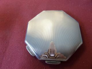 A Solid Silver And Rose Gold Art Deco Compact