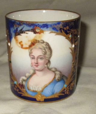 Antique Sevres Style French Porcelain Cup - Duchesse De Berry