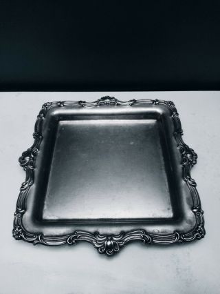 Antique Victorian Falstaff Art Nouveau Style Silver Plated Square Tray