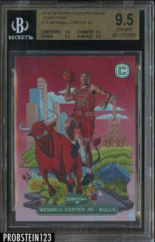 2018 - 19 Panini Cornerstones Downtown 14 Wendell Carter Jr.  Rc Rookie Bgs 9.  5