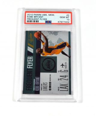 2010 - 11 Absolute Memorabilia Kobe Bryant Frequent Flyer 2 Lakers /399 Psa 10