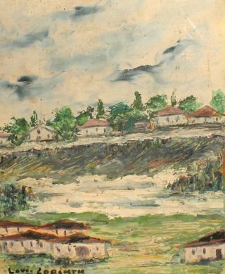 German Art,  Antique Expressionist Oil Painting,  Landscape Signed Lovis Corinth