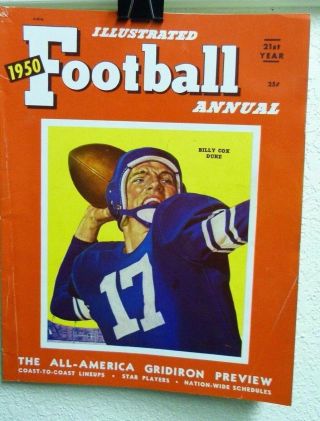 Vtg 1950 Illustrated Football Annual All American Gridiron Preview Billy Cox I