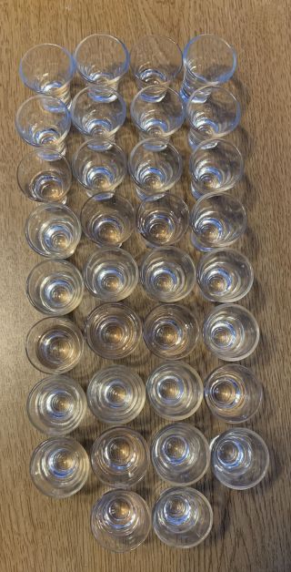 34 Vtg Wine Church Communion Glass Cups 1 5/8 " Tall No Chips Or Cracks