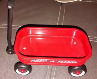 Vintage Mini Radio Flyer Wagon Miniature Red Wheels Classic Toy 6 " Figure Drives