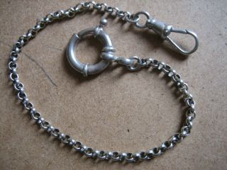 Vintage Unique S/silver Pocket Watch Chain 8.  3/4in.  Long