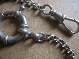 Vintage Unique S/Silver Pocket Watch Chain 8.  3/4in.  Long 2