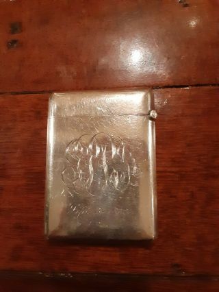 Antique Silver Hinged Match Box Case,  Monogrammed Gpb,  Sept.  5,  1903