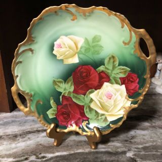 Antique Royal Munich Marseille Z.  S & Co Bavaria Hand Painted Roses Plate