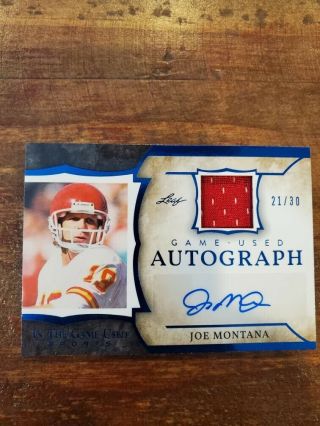2020 Leaf In The Game Auto Jersey Joe Montana Autograph 21/30