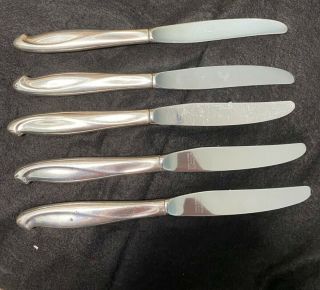 Reed & Barton Mirrorstele Sterling Handle Butter Knife - Set Of 5