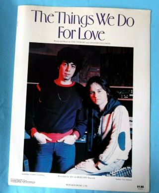 Vtg 1977 10cc Photo Sheet Music " The Things We Do For Love English Pop Rock Band