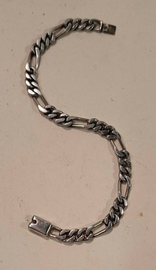 Figaro Taxco Sterling Silver Vintage Artisan Signed Hand Crafted Bracelet (153) 2