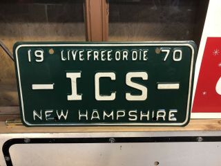 1970 Hampshire Vintage Vanity License Plate I C S Live Or Die