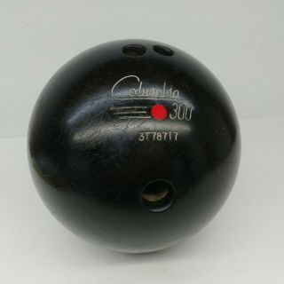 Vintage Columbia 300 Bowling Ball 15 lbs Black Red Dot 2