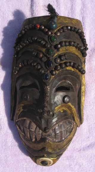 Antique Very Old Handmade Nepali Saman Protector Mask,  Nepal