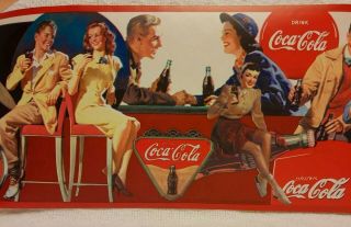 Vintage Collectible Red Coca Cola Coke Date Wall Paper Border Run 01