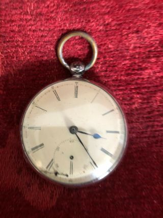 Fob Watch Silver Case 1844 Movement By William Adams Of Liverpool