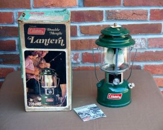 89 1977 Vintage Coleman Green 220j Double Mantel Lamp Lantern