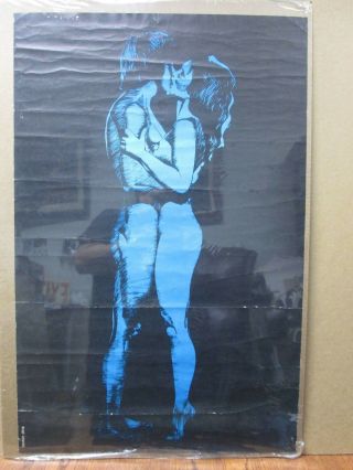 Vintage Blue Lovers Black Light Poster 1970 