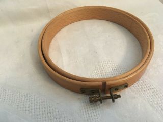 Vintage Wooden Embroidery Hoop 6 1/2 " Diameter Adjustable