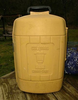 Vintage Coleman Lantern Clam Shell Gold Hard Carry Case 275 220 Yellow Date 3/79
