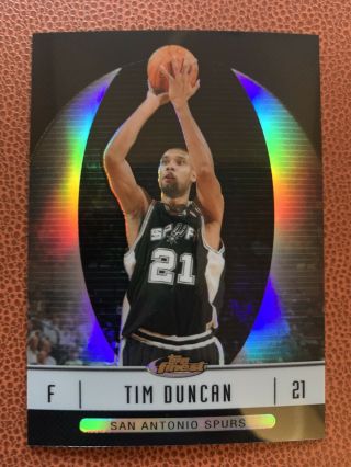 Tim Duncan Spurs Hof 2006 - 07 Topps Finest 9 Black Refractor Ref /99