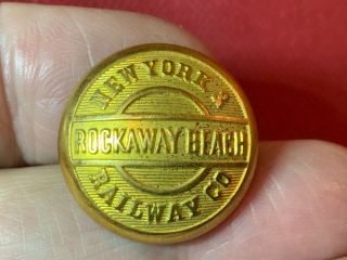 York & Rockaway Beach Railway Co 22.  7mm Brass Coat Button 1887 - 1904 Scm 61/1