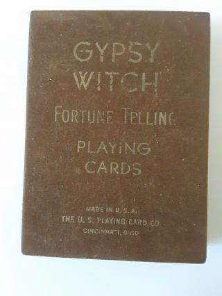 Vintage Gypsy Witch Fortune Telling Playing Cards - Complete Deck - Felt Box