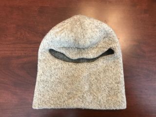 Vintage Wigwam Balaclava Hat Face Mask Ski Cap Unisex Wool Beige