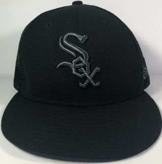Vintage Chicago White Sox Snapback Hat Cap 9fifty Mesh Black