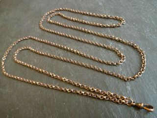 Antique Victorian 9ct Rose Rolled Gold Muff Guard Albert Pocket Watch Chain